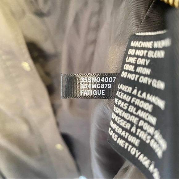 Cole Haan Olive Green Fatigue Utility Jacket Gold with Accents Size Medium - Picture 10 of 13